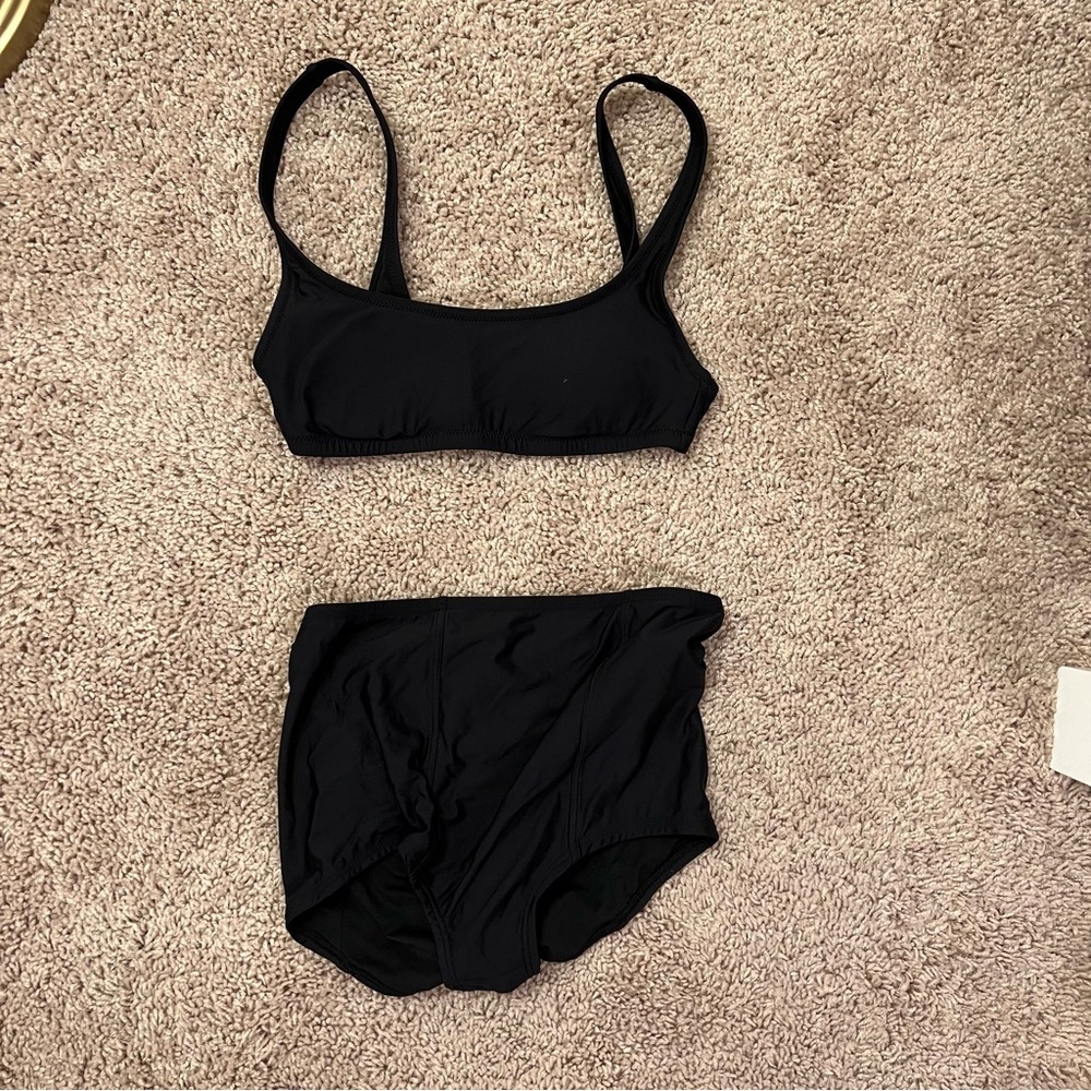 J. CREW 1989 scoopneck bikini top & high-waisted bikini bottom